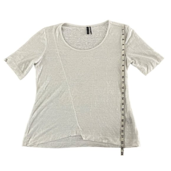 Stella Carakasi Asymmetric Hemp Tee White Silver Sparkle Metallic Scoop Size XS - Picture 3 of 8